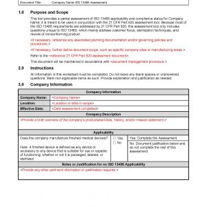 ISO 13485 Assessment
