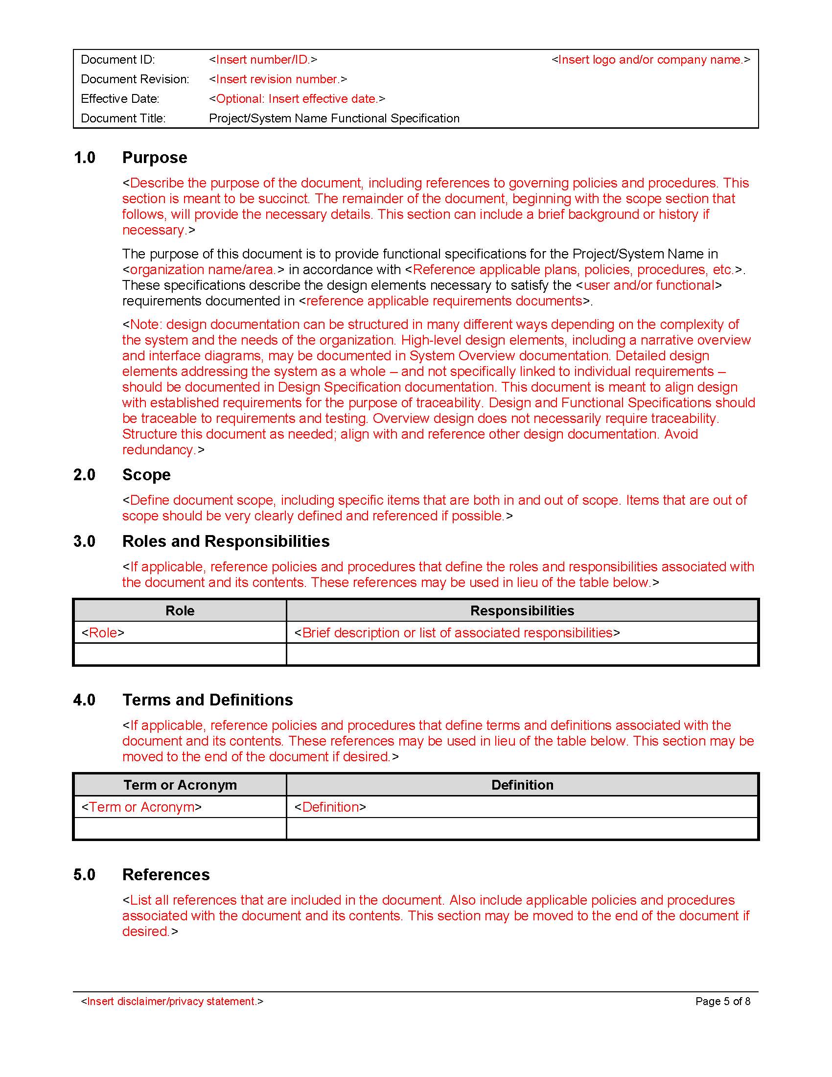 Functional Specification